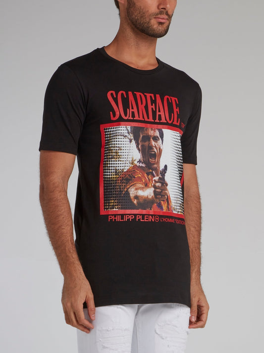 Black Scarface Graphic Print T-Shirt