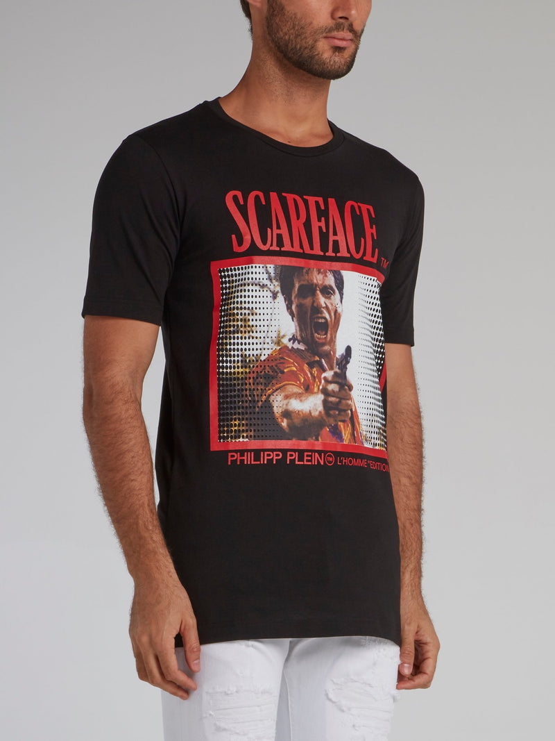 Black Scarface Graphic Print T-Shirt