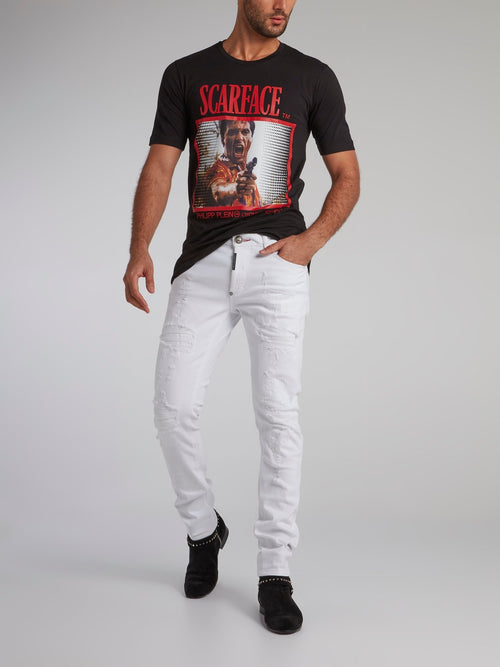Black Scarface Graphic Print T-Shirt