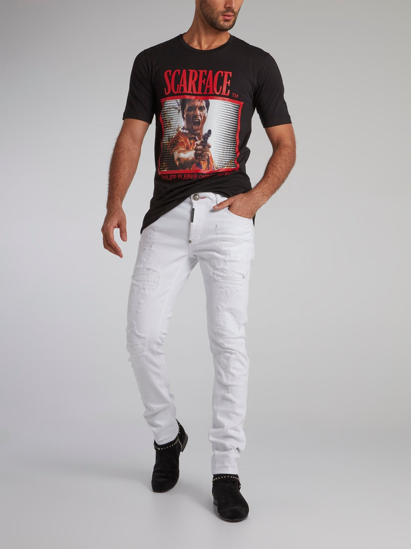 Black Scarface Graphic Print T-Shirt