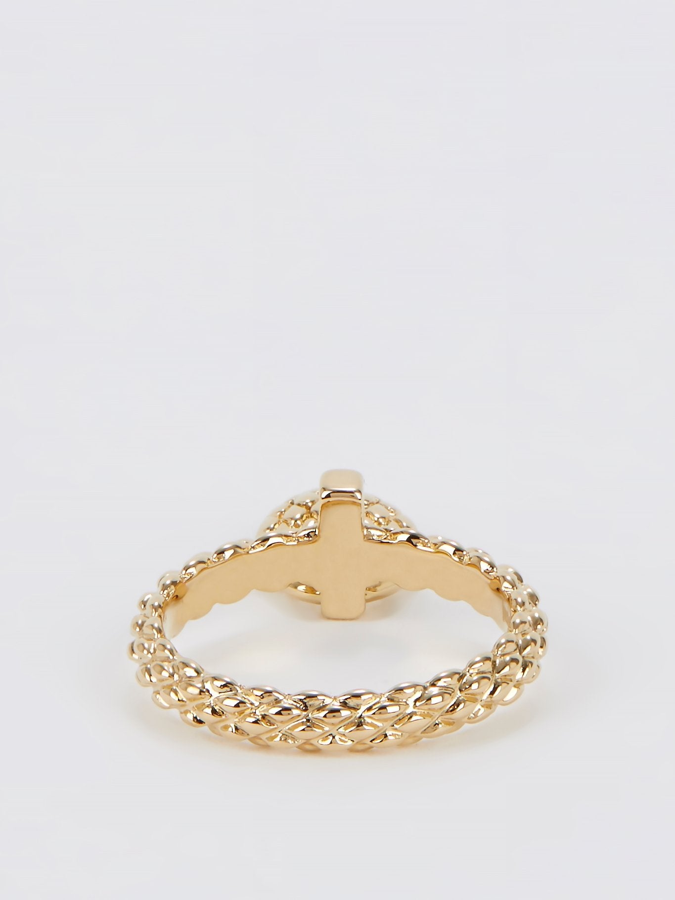 Gold Heart Embellished Ring - Size 7