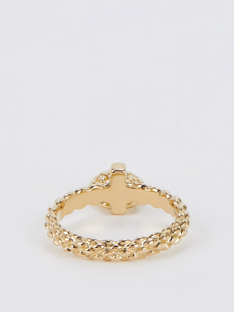 Gold Heart Embellished Ring - Size 7