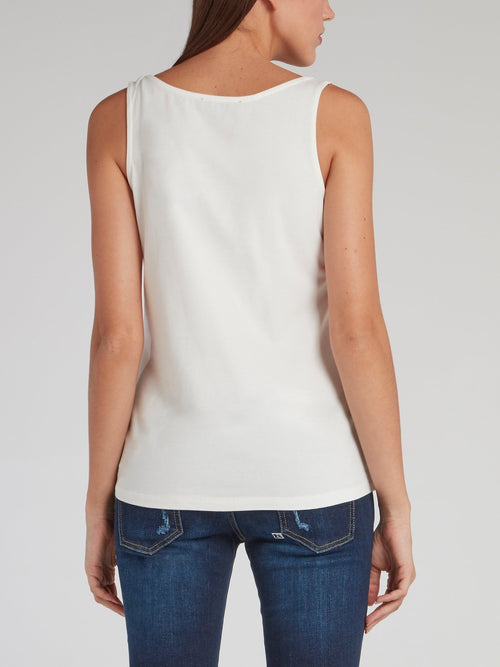 Lisen White Embellished Vest Top