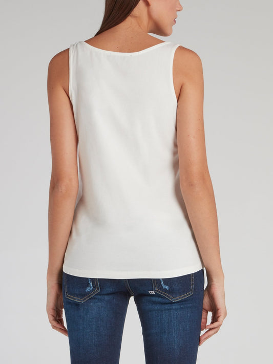 Lisen White Embellished Vest Top