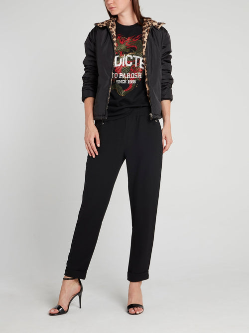 Черные прямые брюки на шнуровке