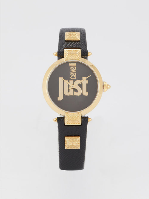 Just Mio Black Logo Dress Watch