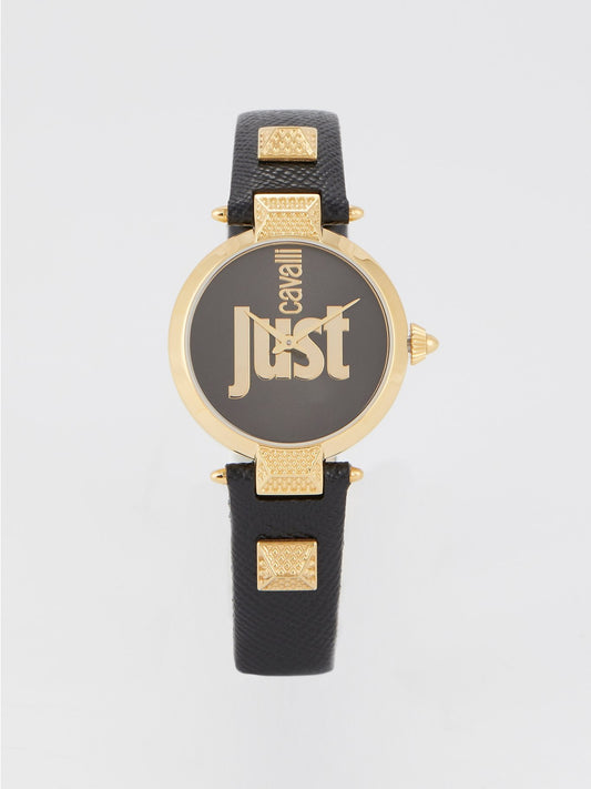 Just Mio Black Logo Dress Watch