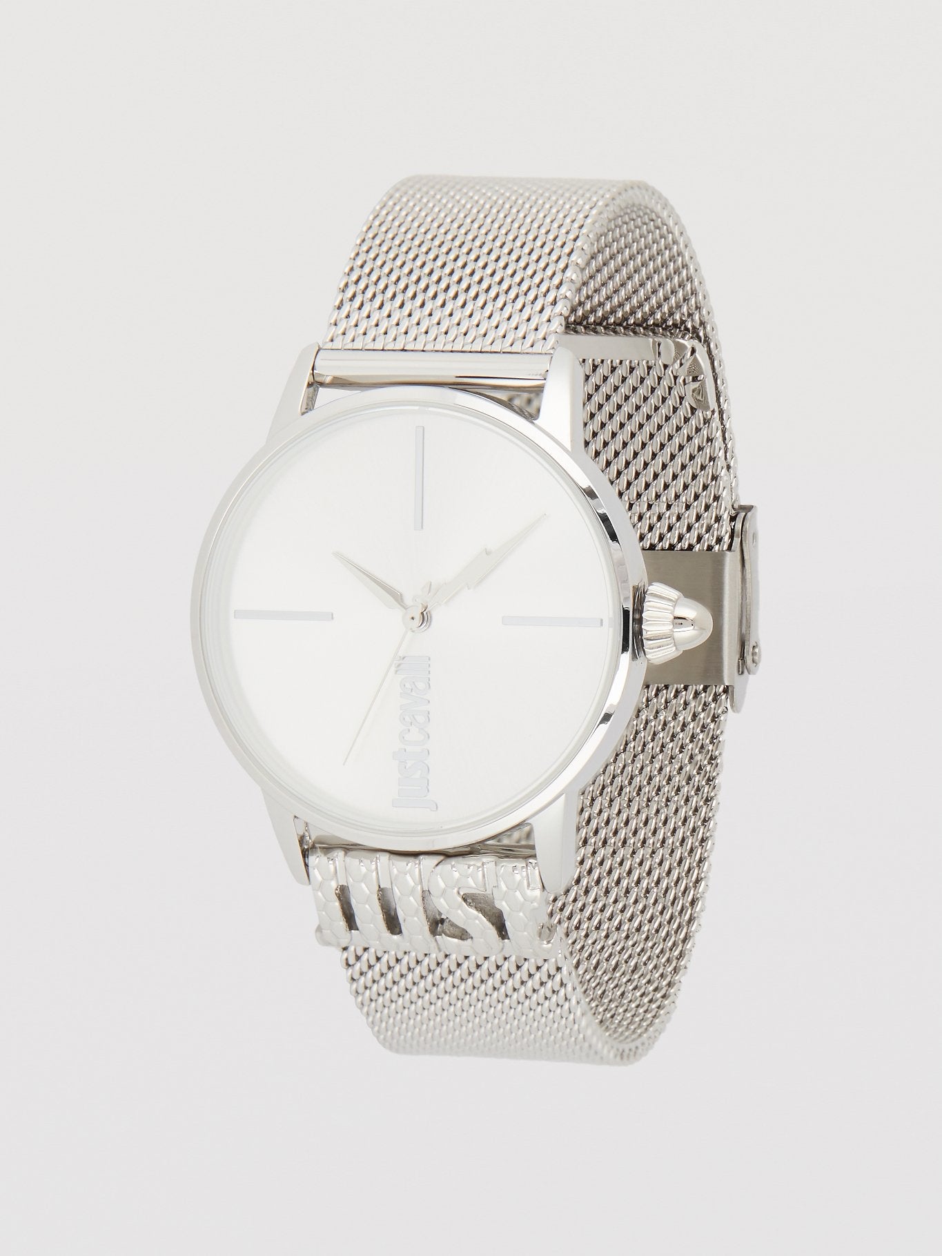 Logo Base Silver Milanese Strap Watch