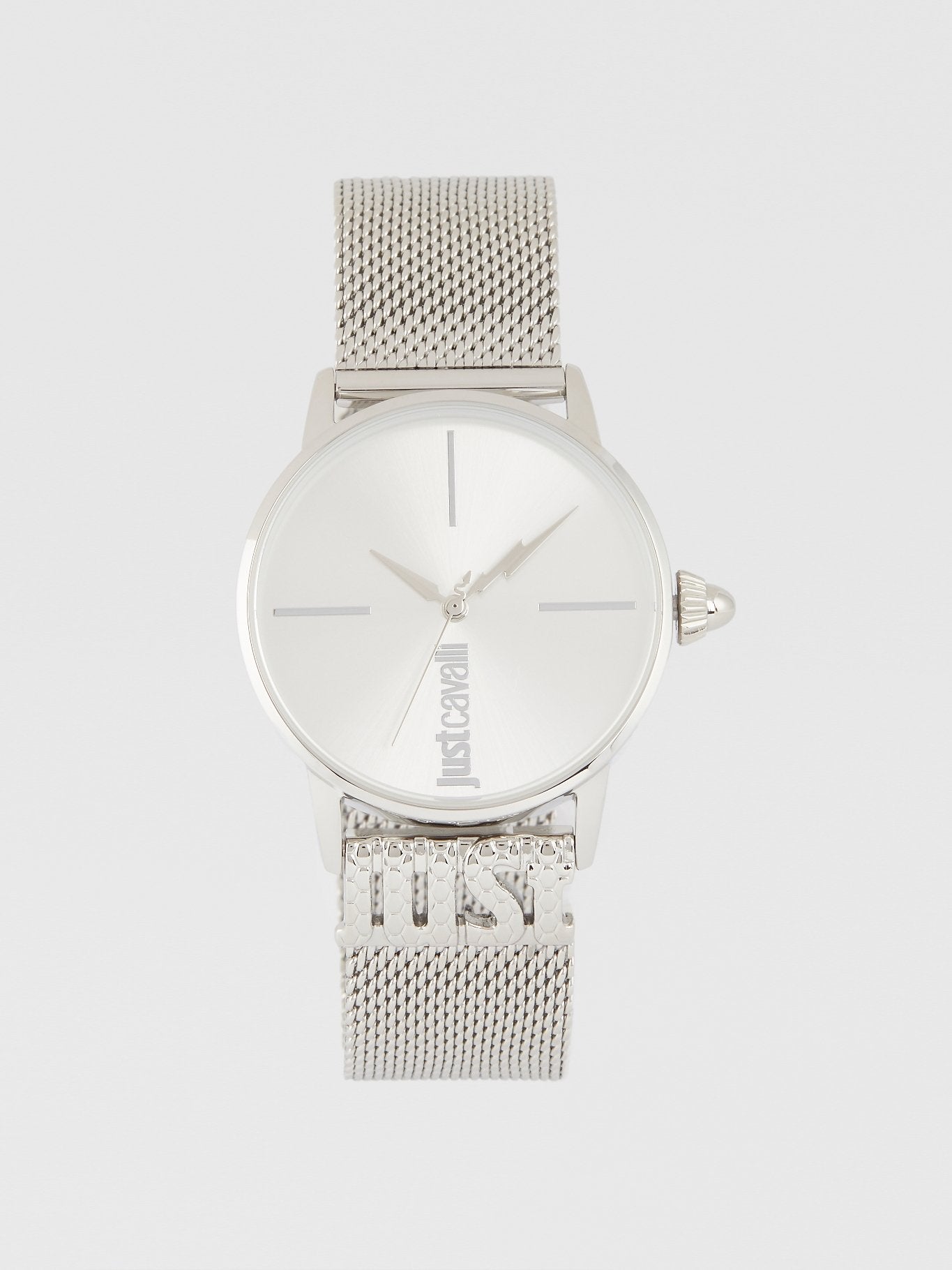 Logo Base Silver Milanese Strap Watch