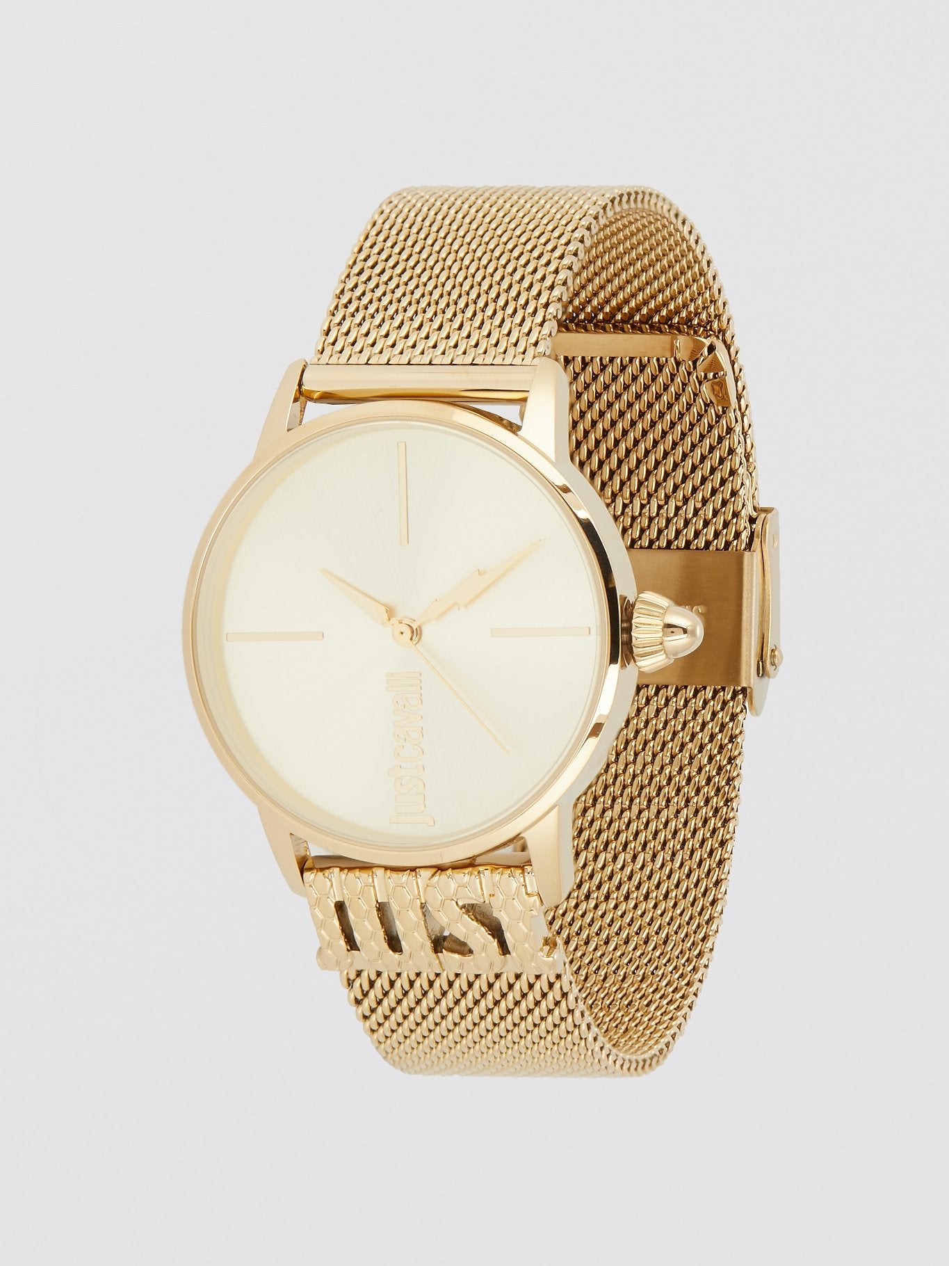 Logo Base Gold Milanese Strap Watch