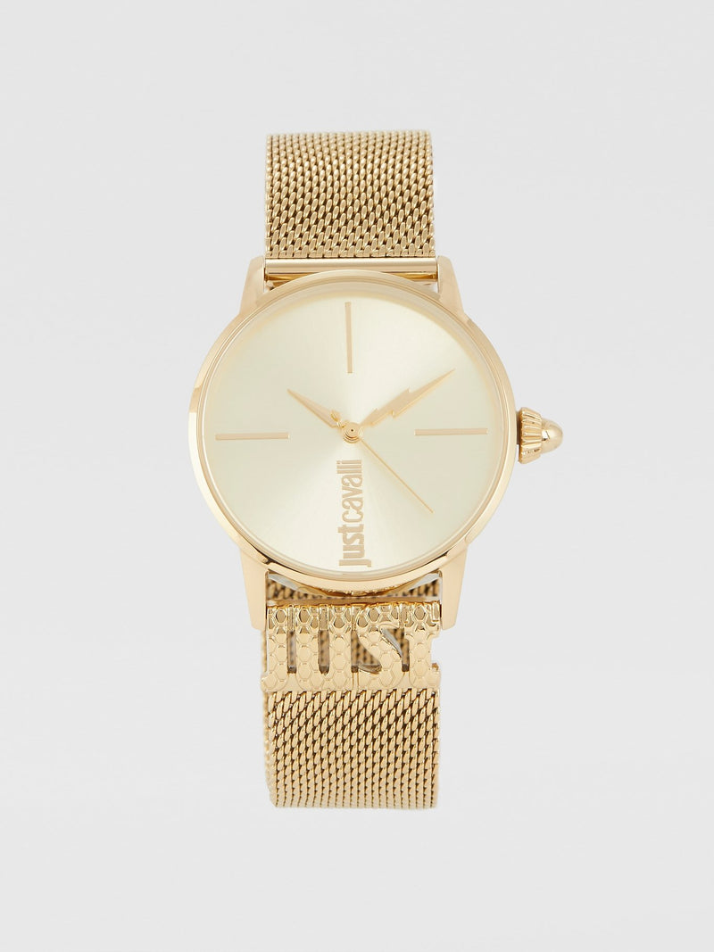 Logo Base Gold Milanese Strap Watch