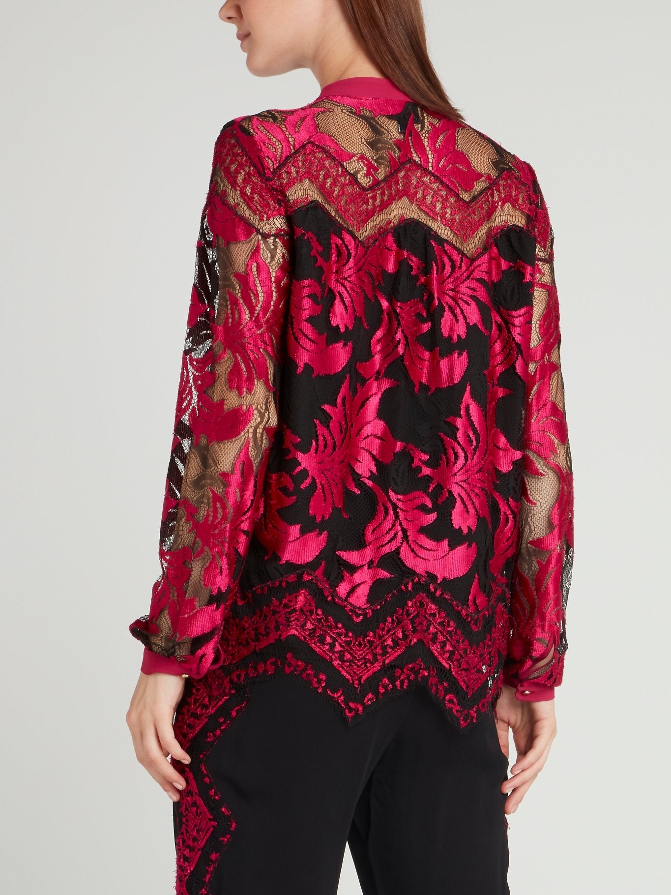 Fuchsia Lace Overlay Top