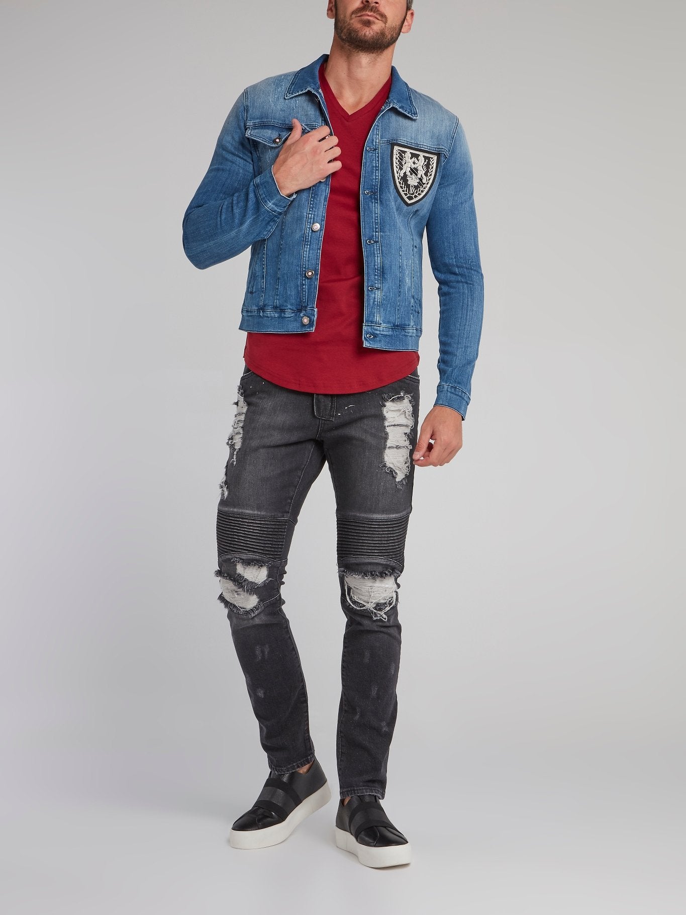 Cambridge Red Appliquéd V-Neck T-Shirt