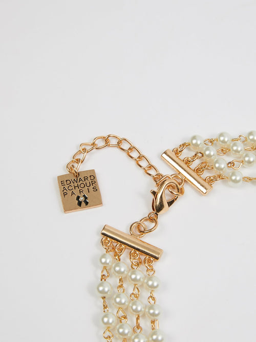 Ожерелье из нескольких цепочек с жемчужинами