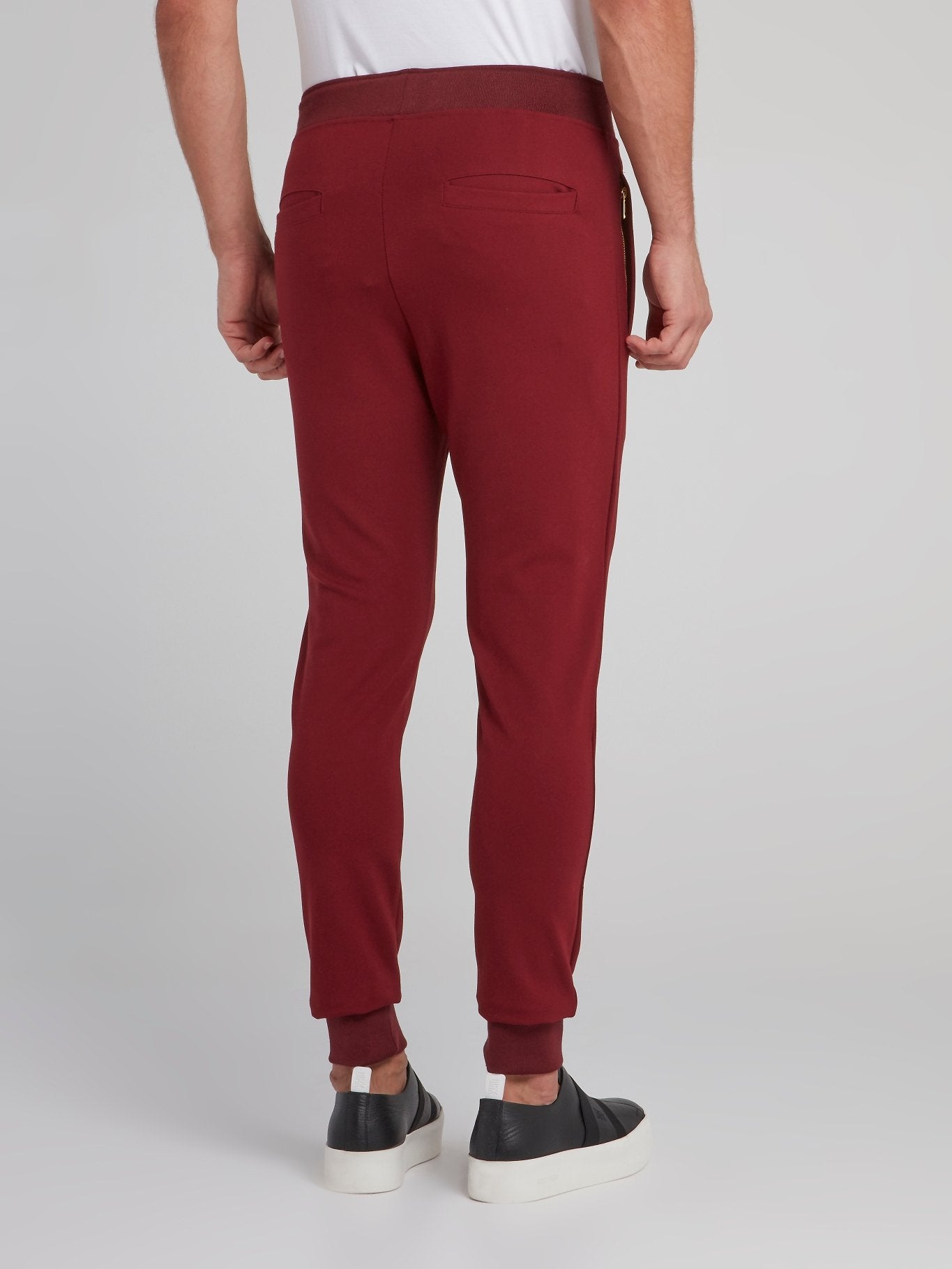 Burgundy Appliquéd Jogging Trousers