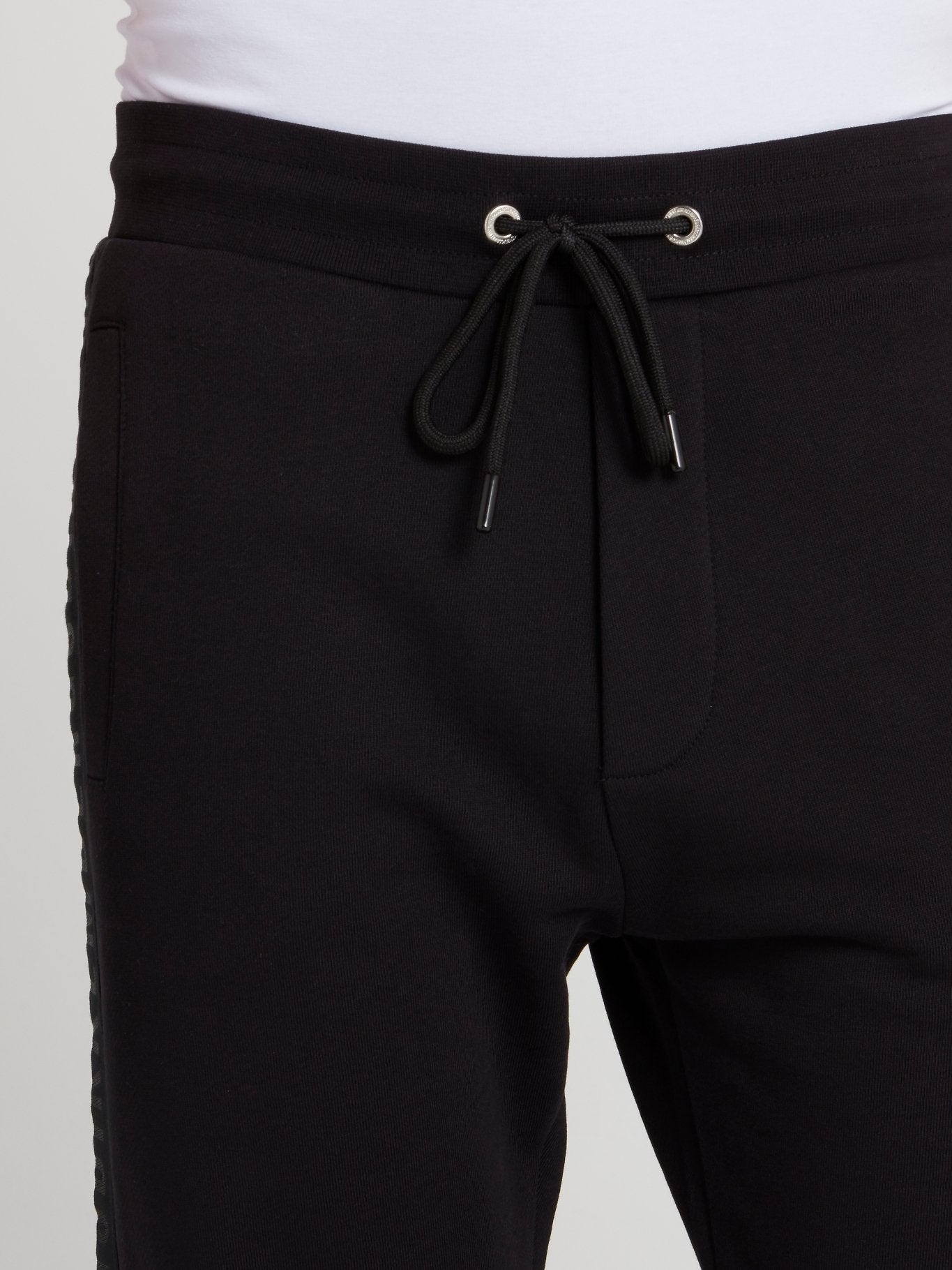 Черные брюки из флиса с логотипом