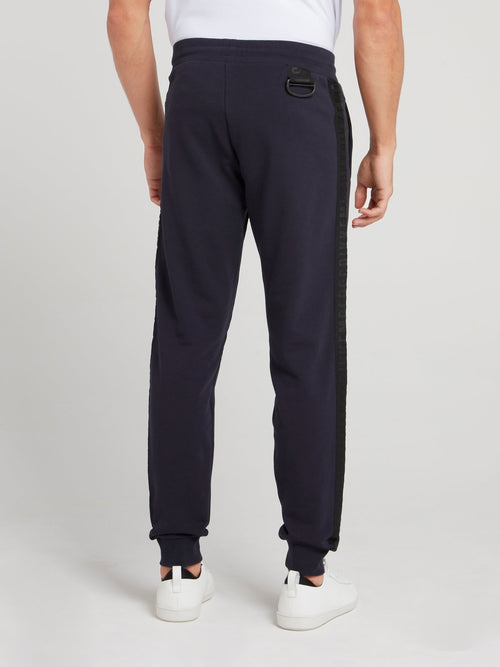 Темно-синие брюки из флиса с логотипом