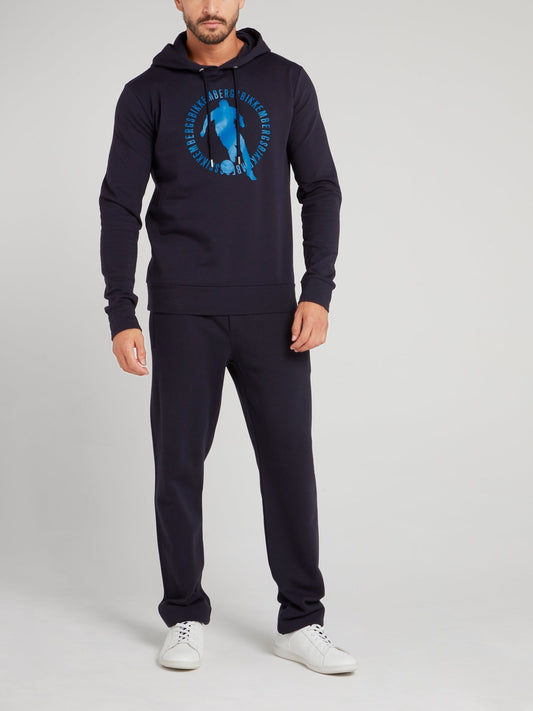 Темно-синее худи с логотипом Sport