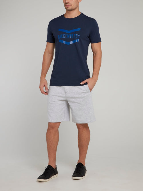 Navy Logo Chevron T-Shirt