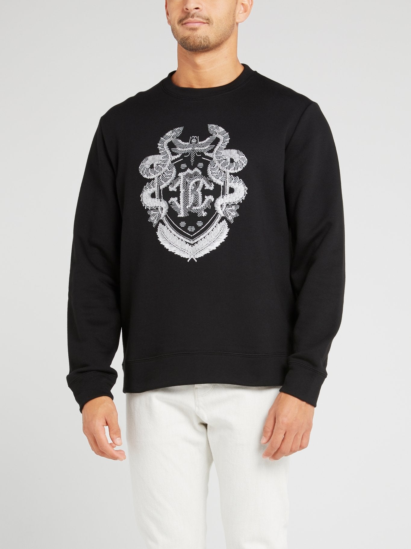 Черный хлопковый свитшот с логотипом