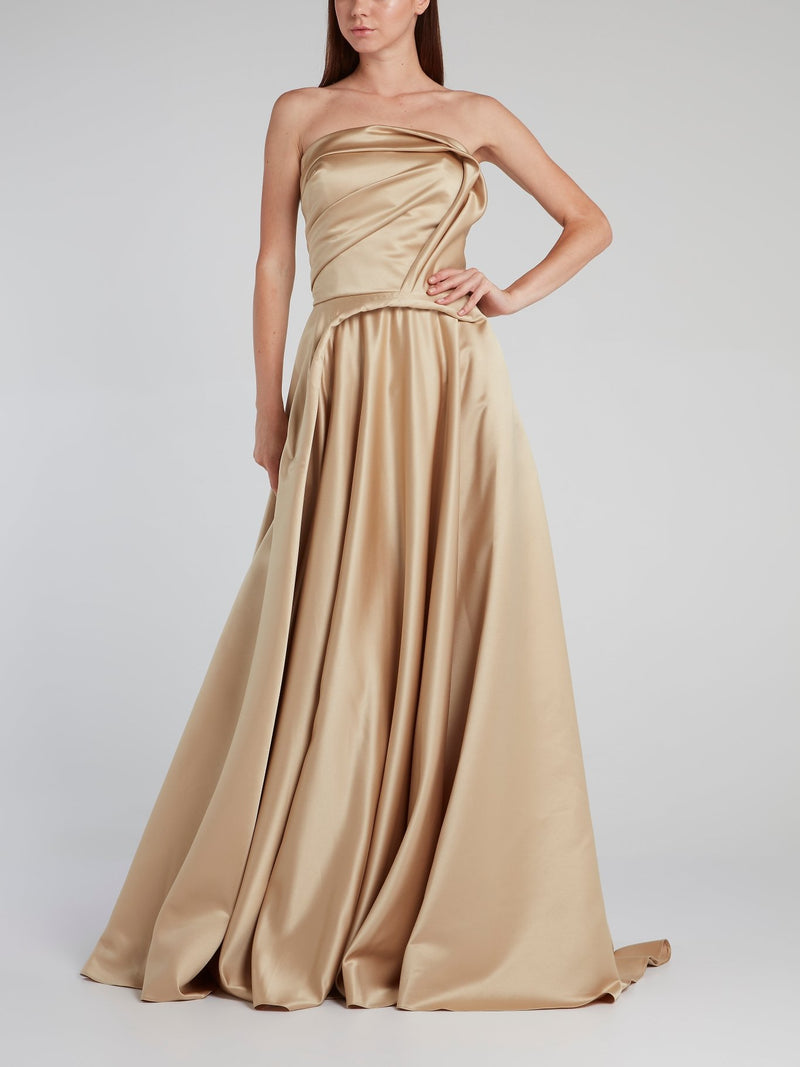 Gold Sculpted Mikado Gown