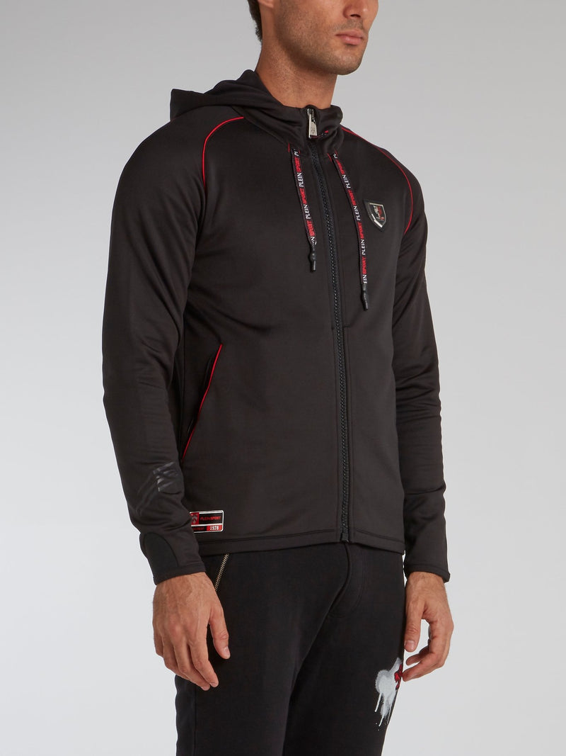 Black Contrast Statement Sweat Jacket