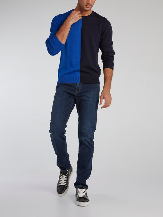 Two Tone Crewneck Sweater