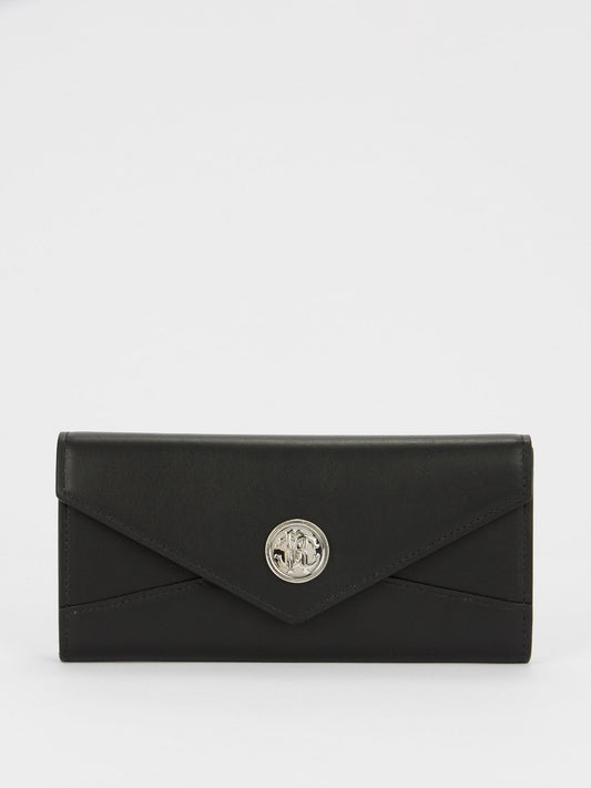 Черный кожаный кошелек