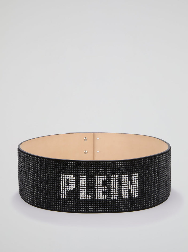 Crystal Plein Black Multi-Stud Belt