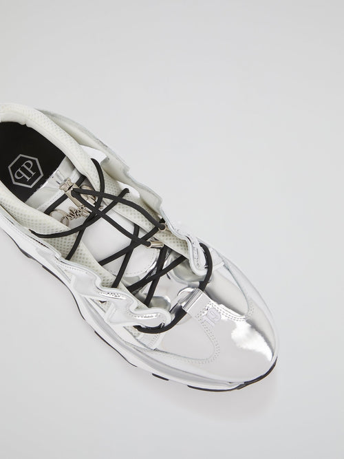 Metallic Runner Statement Platform Trainers