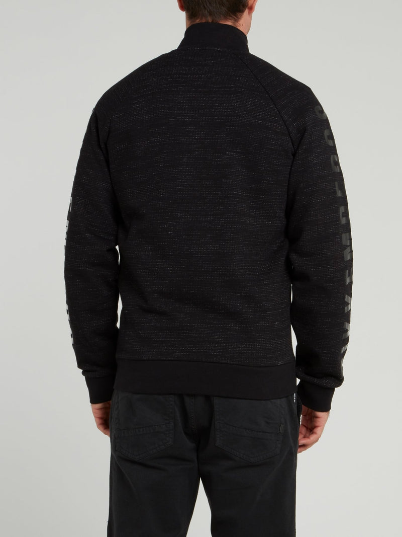 Черная куртка из твида с логотипом