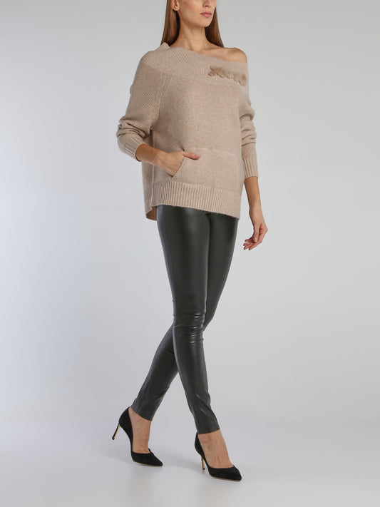 Black Stretch Leather Leggings