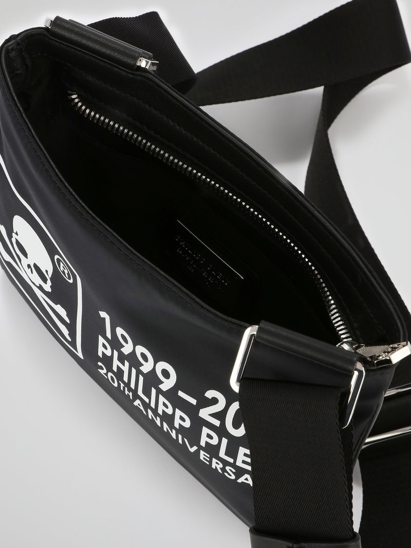 Black Contrast Logo Print Sling Bag