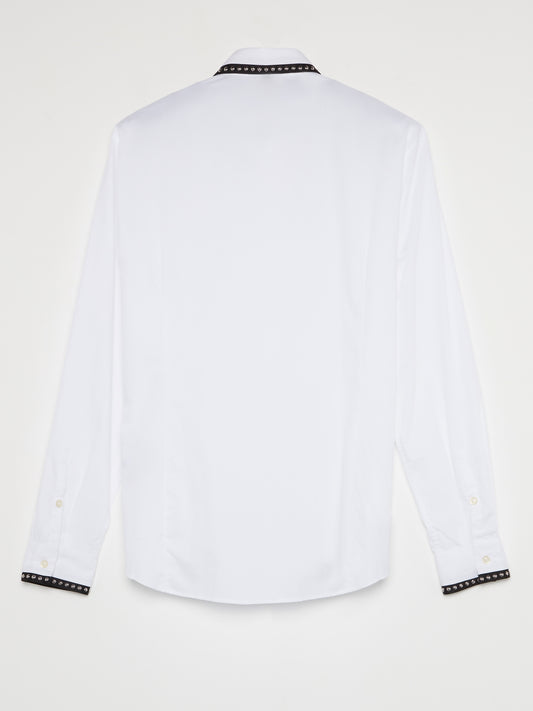 White Studded Trim Shirt
