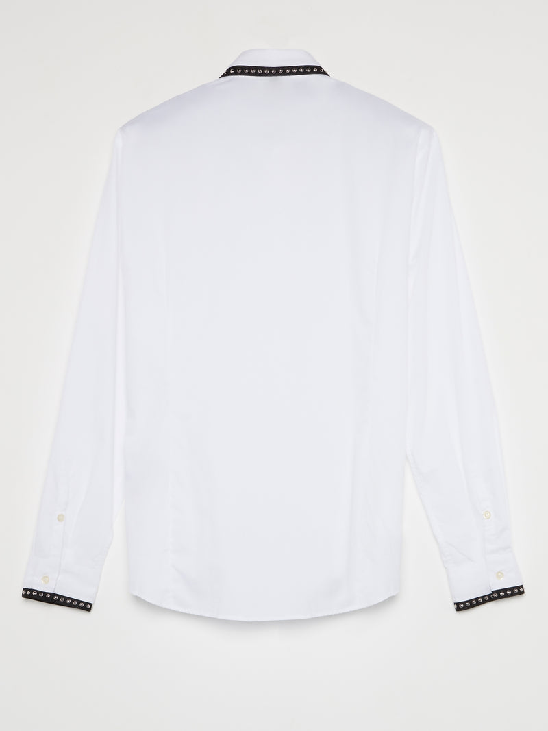 White Studded Trim Shirt