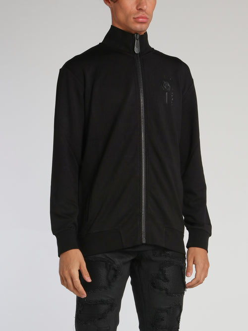 Black Rear Skull Logo Jogging Jacket