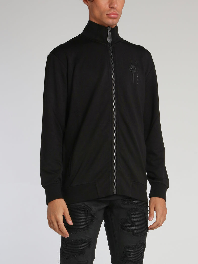 Black Rear Skull Logo Jogging Jacket