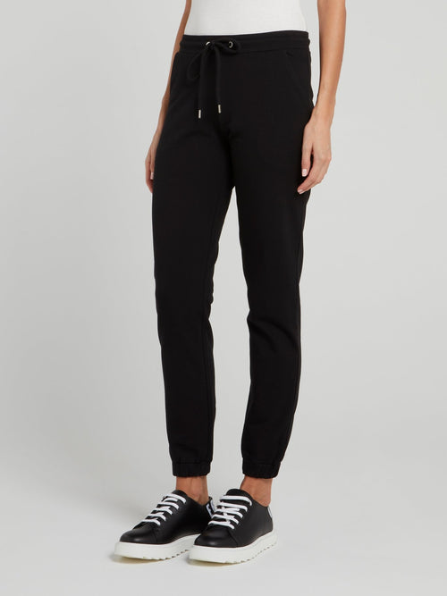 Черные брюки из флиса с логотипом