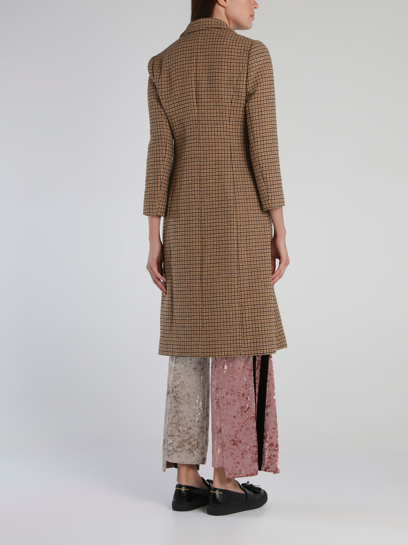 Light Brown Classic Check Coat