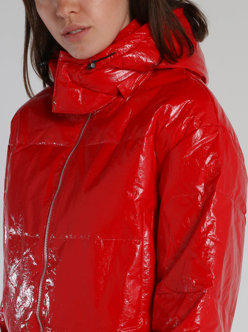 Red Hoodie Goosedown Jacket