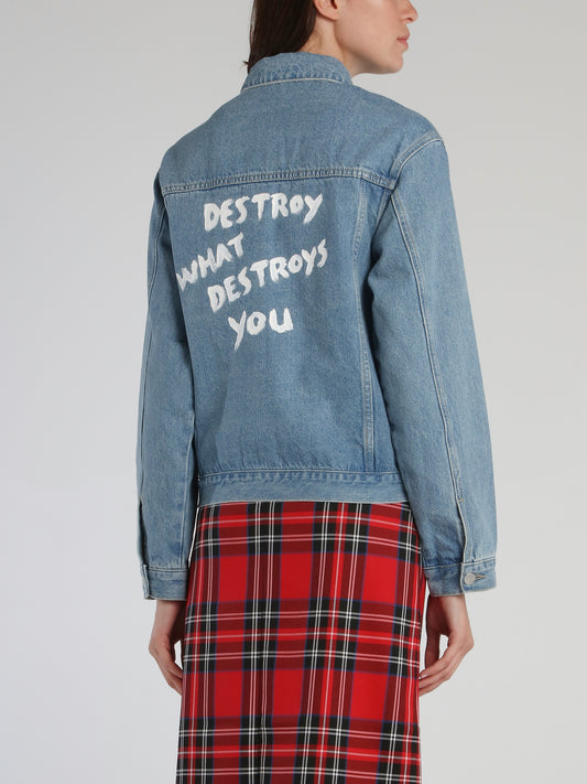 Hand-Painted Statement Denim Jacket