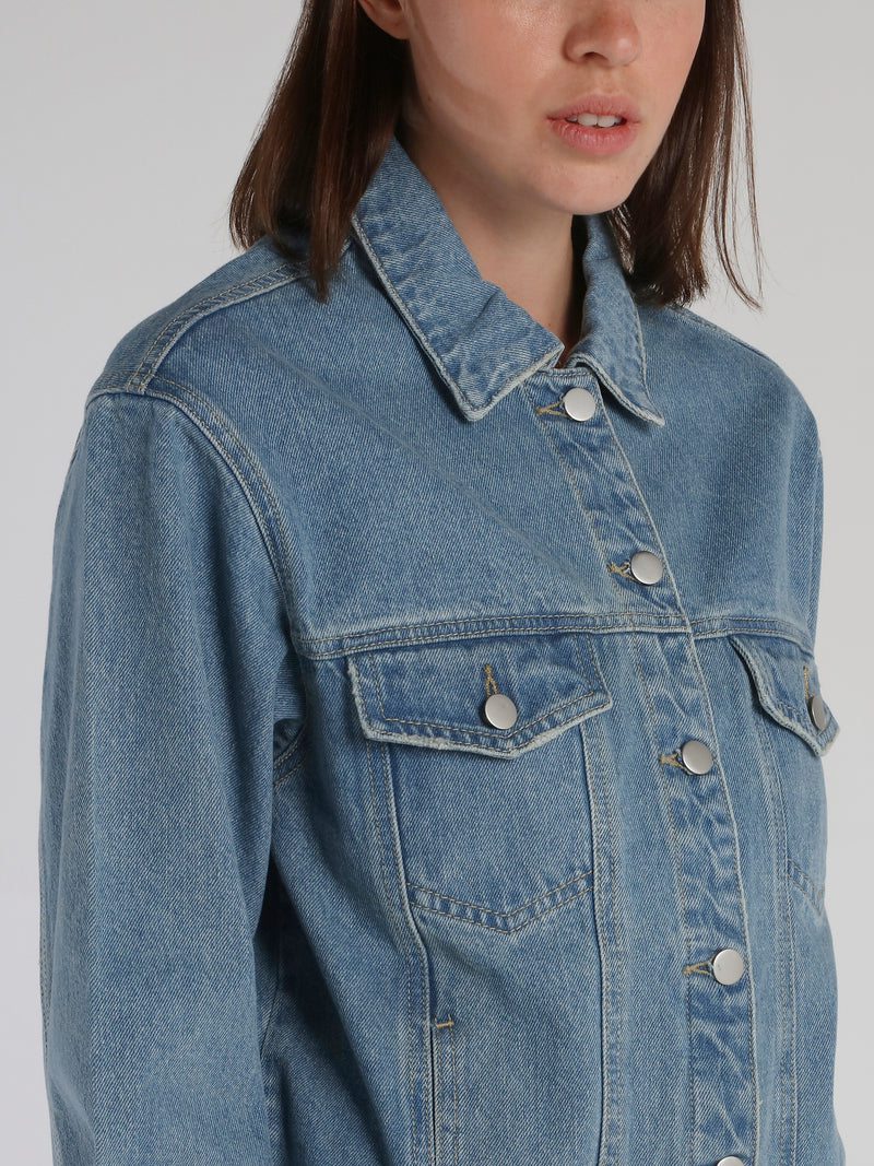 Hand-Painted Statement Denim Jacket