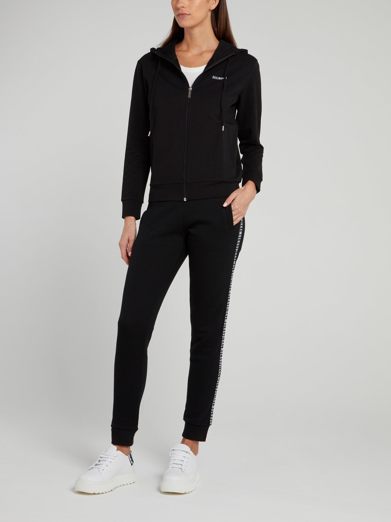 Черные брюки из флиса с логотипом