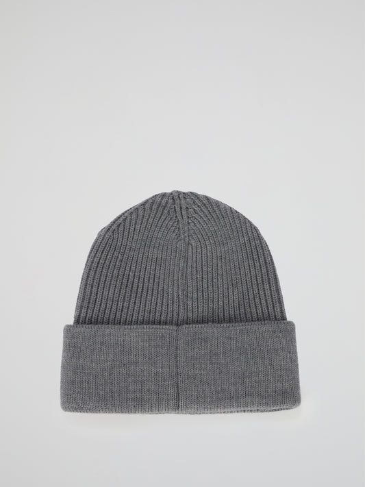 Space Plein Grey Ribbed Beanie