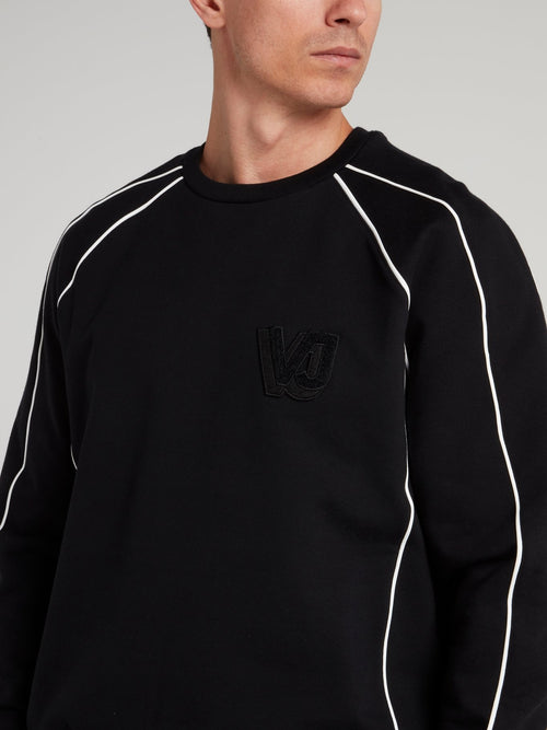 Black Logo Appliquéd Sweatshirt