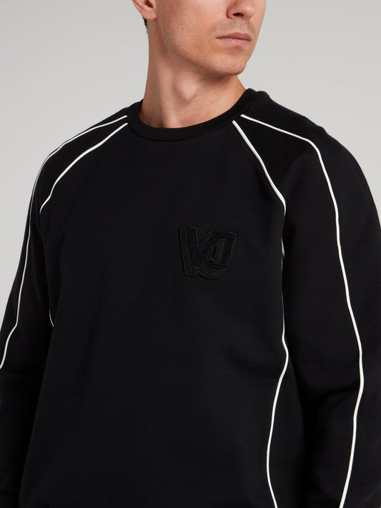 Black Logo Appliquéd Sweatshirt
