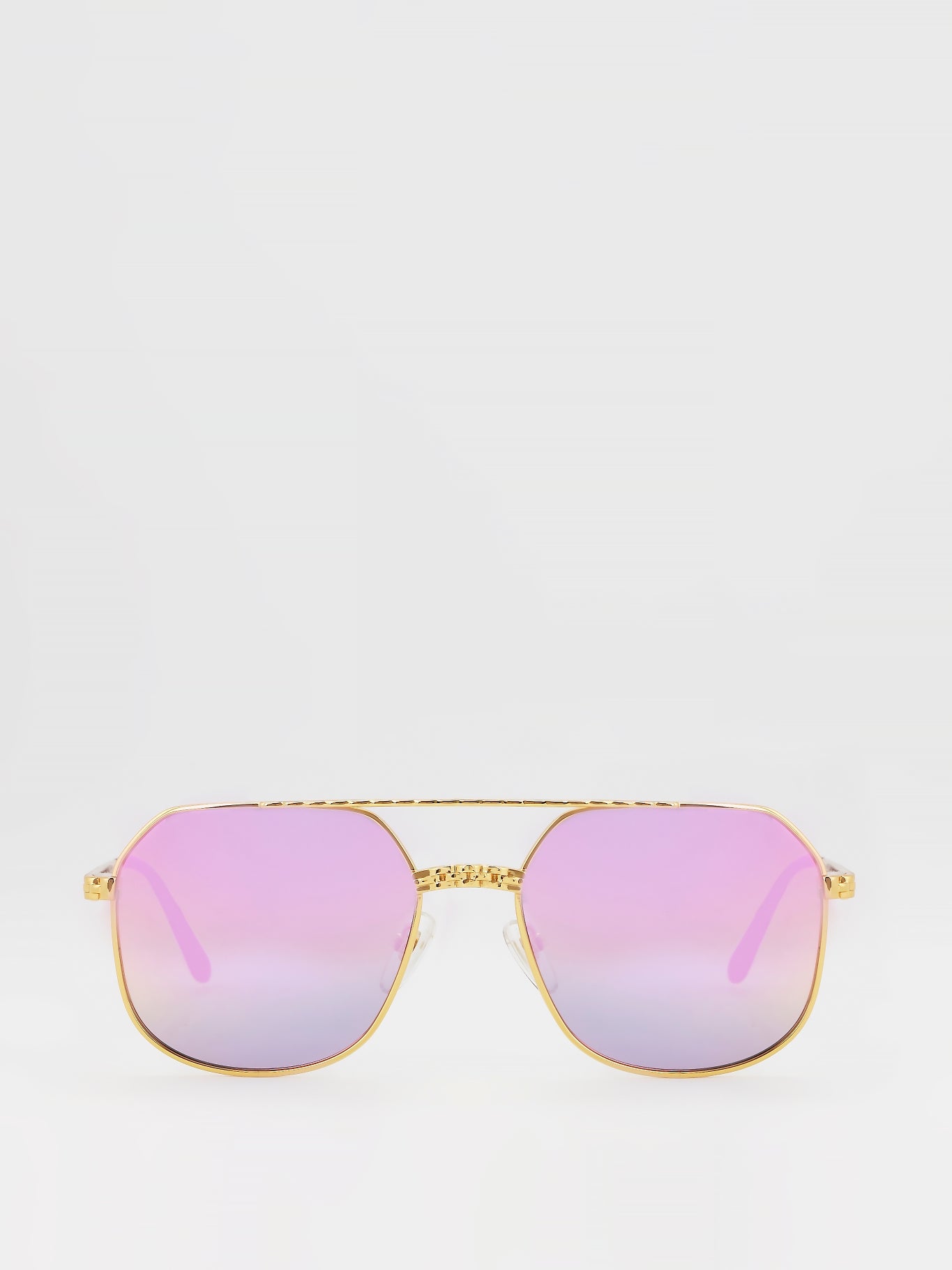 Purple Flat Lens Aviator Sunglasses