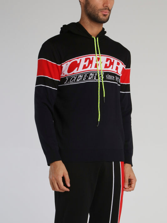 Black Logo Knitted Sweat Top