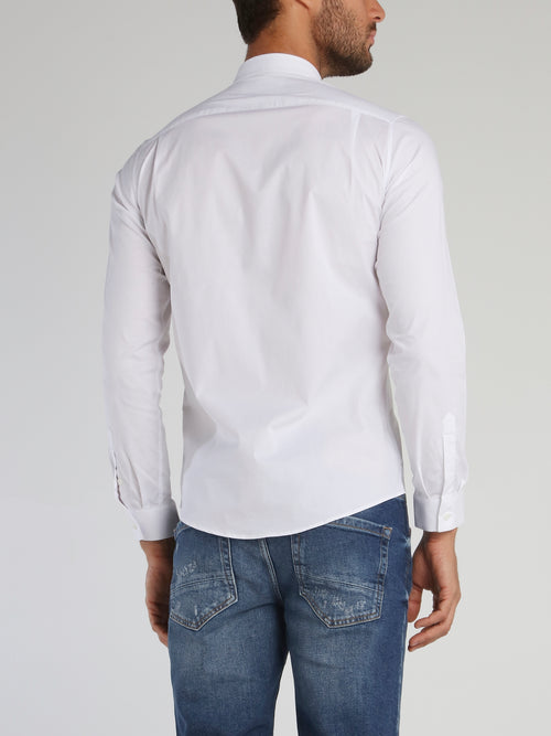 White Logo Sleeve Polo Shirt