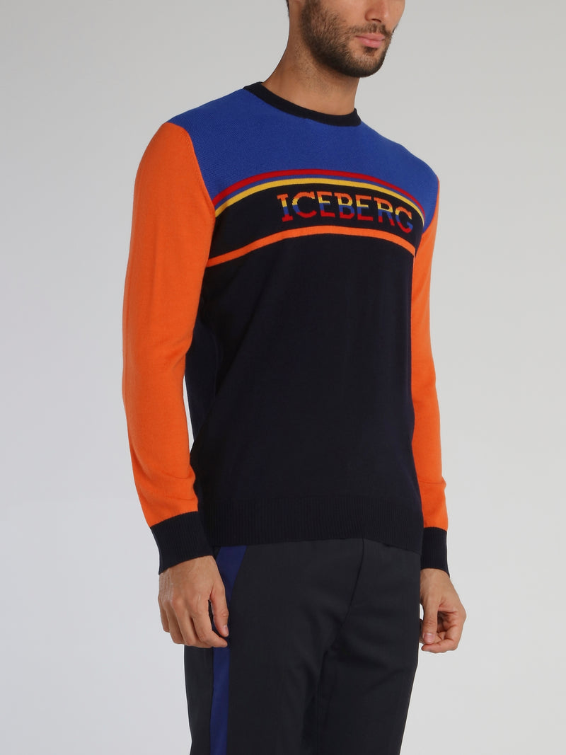 Colour Block Wool Sweat Top